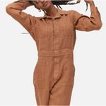Mate the Label MATE the‎ Label Women Sz S Linen Long Sleeve Button-Up Jumpsuit Coveralls Sedona Photo 3