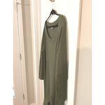 Venus  Olive Green Waffle Knit High Low Asymmetrical Midi Dress Plus 1X Thermal‎ Photo 2