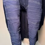 Lulus  Navy Blue Striped Long Sleeve Tiered Swing Dress Metallic Boho Siz… Photo 9