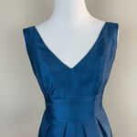 Jenny Yoo Collection Dress 0 Blue Empire Tie Back V-Neck Pleated Above Knee Photo 1