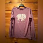Ivory Ella  size Medium purple long sleeve tee with boho elephant print. Photo 4