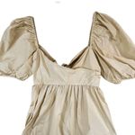 Aritzia Wilfred Opera Dress Womens M Tan Cream Taffeta Tie Bow Babydoll Romantic Size M Photo 3