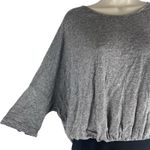 Black Halo  Gwen Blouson Tie Back Mini Dress Gray Black Size XS Photo 3