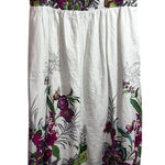 Magic  Womens Strapless Maxi Dress‎ 1X White Cotton Floral Boho Smocked Cottage Photo 0