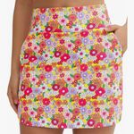 Floral Tennis High Waist Lightweight Athletic Casual Skort (skirt with pockets) Pink Size M Photo 3