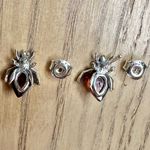 NWT Sterling Silver Amber Bumble Bee Stud Earrings Photo 3