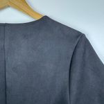 Spanx NWT  Faux‎ Suede Column Dress Small Classic Black V-Neck Sculpting Stretch Photo 2