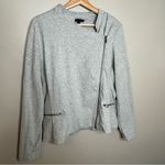 Banana Republic Asymmetrical Grey Long Sleeve Zip Fleece Jacket Size Large Photo 1