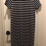 J.Crew  Navy / White Stripe T-Shirt Dress Size XS 100% Cotton Machine Photo 0