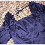 Wild Fable Navy Satin Square Neck Bell Sleeve Mini Dress Photo 2