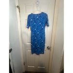 LuLaRoe  Julia T-Shirt Dress Size XS Sail Boat Patriotic Theme NWT 3/4 sleeves Photo 3