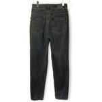 American Eagle  | Size 00 XXS | Mom Jeans High Rise Distressed Ripped Faded Black Photo 2