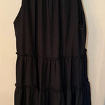 Ann Taylor  Textured Dots Sleeveless High Neck Dress‎ Black Size XL Photo 0