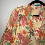 J. McLaughlin  Colorful Tropical Print Long Sleeve Tunic Blouse Cotton size Medium Photo 2