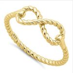 Gold Plated Sterling Silver Braided Infinity Ring Size 7,8 Photo 0