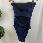 J.Crew  Navy Blue Strapless Bandeau 1 Piece Swim Bathing Suit 12 NEW Photo 3