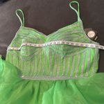 Women’s Green Short Sparkly Homecoming Party Dress Silver Accents Size 22W NEW Photo 8