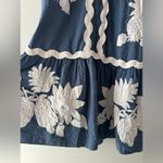 Farm Rio  Blue Embroidered Long Sleeve Dress M Photo 10