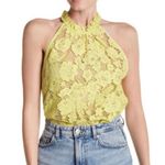 Free People ✨HP✨ lace high neck yellow sz small top✨ Photo 0