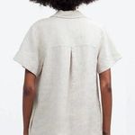 Madewell NEW V-Neck Mini Dress in 100% Linen Natural Tan XS Minimalist Normcore Photo 1