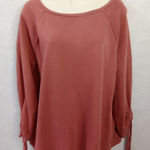 Loft  Women large orange‎ tie up sleeves sweatshirt Photo 0