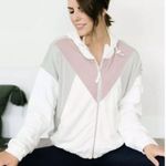 Zyia Active Cream Block Soft Full Zip Hoodie Retro Colorblock Size XS Athleisure Photo 1