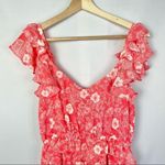 Red Dress Boutique NEW A Loves A Pink Floral Ruffle Sleeveless Jumpsuit M Photo 8