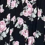 Free People  Dress Womens Small Black Pink Floral Love of My Life Midi Dress Boho Photo 5