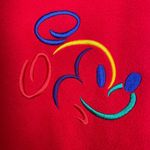 Disney Walt World Mickey Mouse Pullover Sweatshirt Red Size Small Unisex VTG Photo 1