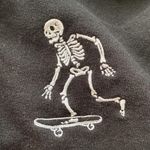 Cut & Paste crop top sweatshirt long sleeve embroidered skeleton skating Sz Med Photo 8