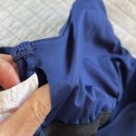 Becca  Adeline blue ribbed tie back one shoulder padded, one piece swimsuit Med​​ Photo 9