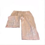 JONATHAN LOGAN LIGHT BLUSH PINK LINEN CROPPED TROUSERS W/FLORAL EMBROIDERY (24) Size 24W Photo 9