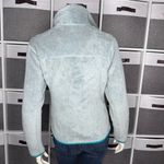 Patagonia Re-Tool Snap T Fleece Pullover Gray Teal Quarter Snap Kangaroo Pocket Photo 3