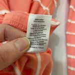 Talbots Coral 3/4 Sleeve Scalloped Stripe Top Womens S Coquette Spring Shirt Photo 3