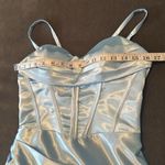 Women’s Light Blue FullLength Prom Party Dress CrissCross Straps Leg Slit Size 4 Photo 9