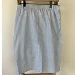 Alfred Dunner Vintage Stripe Light Blue and White Cotton Midi Skirt Womens 12 Photo 0