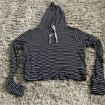 Hollister  flow navy blue striped flowy hoodie size small Photo 0