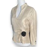 Dress Barn Vintage Champagne Wrap Blouse Black Beaded Brooch Detail 10 Evening Photo 4