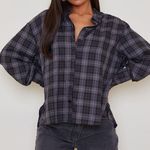 Pretty Little Thing Grey Checked Shirt Photo 2