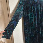 Tiana Black Purple Goth Paisley Velvet Shift Dress Long Sleeve XL Whimsigoth Size 16 Photo 2