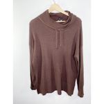 Jones New York  Signature Brown Waffle Knit Sweatshirt Women's Size Medium M Photo 8