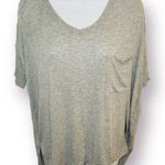 Abound  Boxy High Low Hem Oversized Pocket V-Neck Tshirt Heather Gray M Photo 0