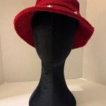 Anthropologie  Embellished Red Bucket Hat NWOT Photo 0