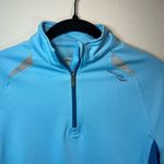 Saucony  Athletic 1/4 Zip Pullover Shirt Top Blue Running Reflective Womens Small Photo 1