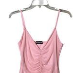 Pretty Little Thing  Dress Womens US 2 Pink Ruched Bodycon Mini Party Club V Neck Photo 9