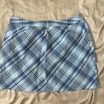 Ann Taylor  Blue Tartan Mini Skirt Photo 1