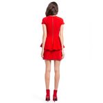 Alice + Olivia Ember Peplum Fitted Dress in Cherry Size 8 Mini Cap Sleeve Red Photo 1
