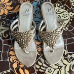Adrianna Papell  GOLD BEADED SANDALS Sz: 7.5/EU 37.5 Photo 0