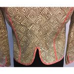 The Limited Womens  Brown Ivory Geometric Print Blazer with Pink Floral Trim XS Photo 9