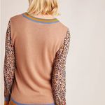 Anthropologie  Camel Sweater with Vibrant Patterned Sleeves Photo 1